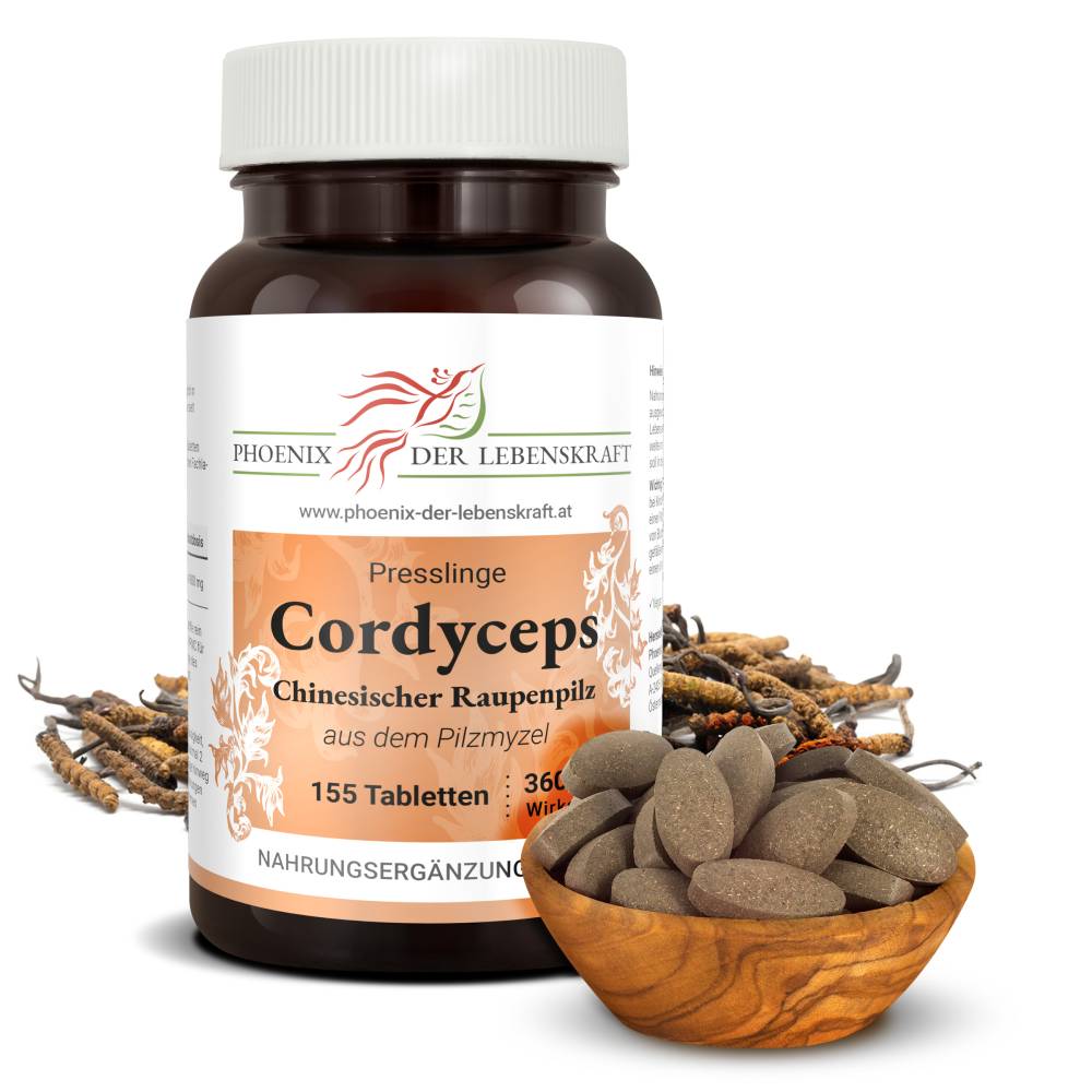 Chinesischer Raupenpilz (Cordyceps sinensis) - Tabletten, 360 mg Wirkstoff
