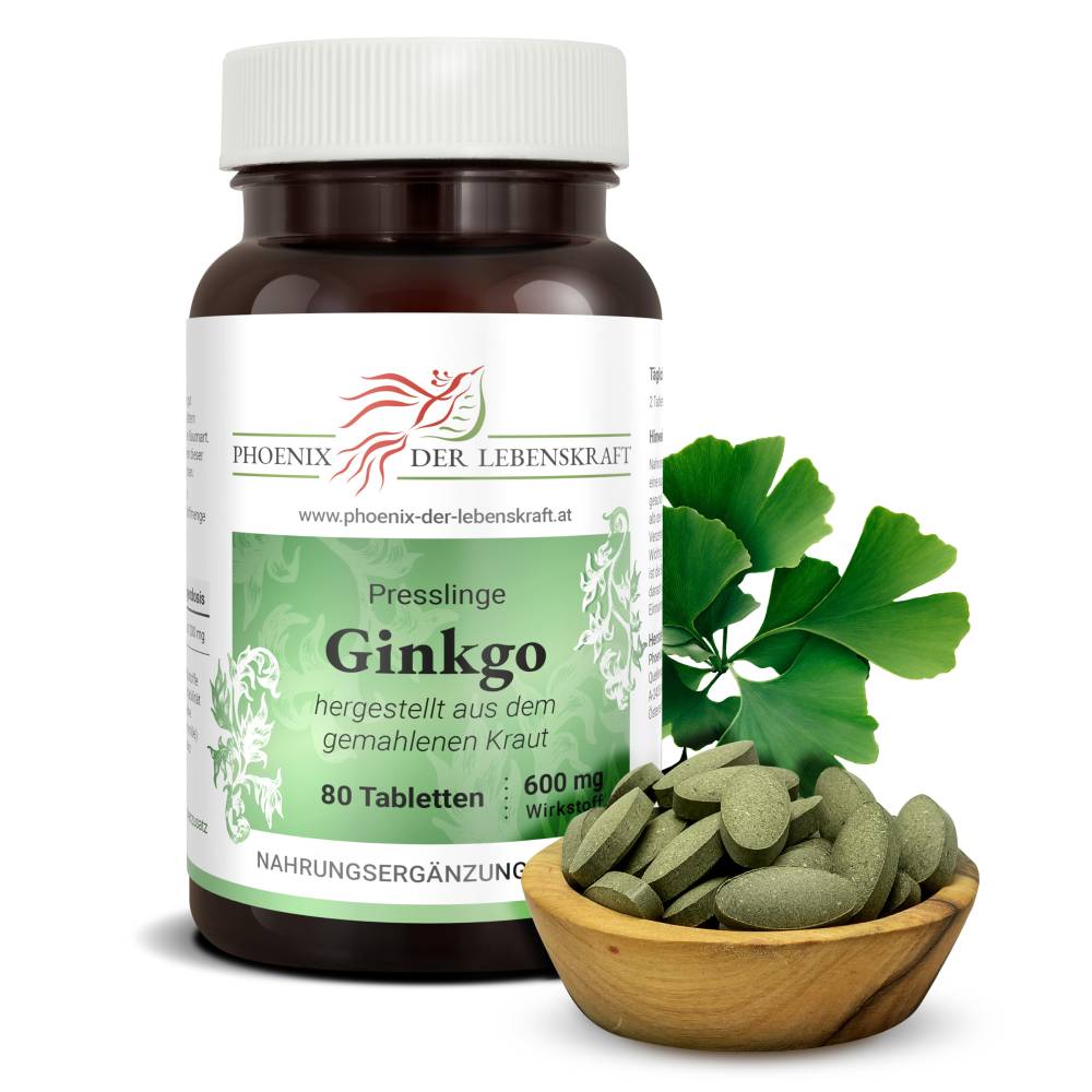 Ginkgo (Ginkgo biloba) - Tabletten, 600 mg Wirkstoff