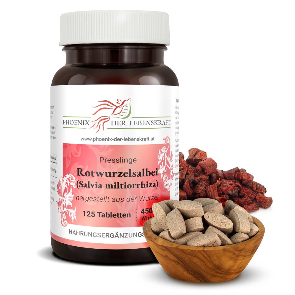 Rotwurzelsalbei (Salvia miltiorrhiza) - Tabletten, 450 mg Wirkstoff