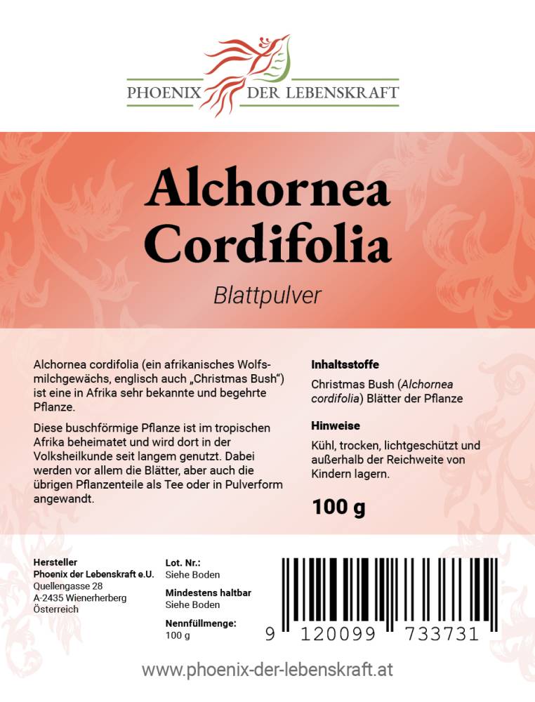 Alchornea cordifolia (Christmas Bush) - 100g Pulver