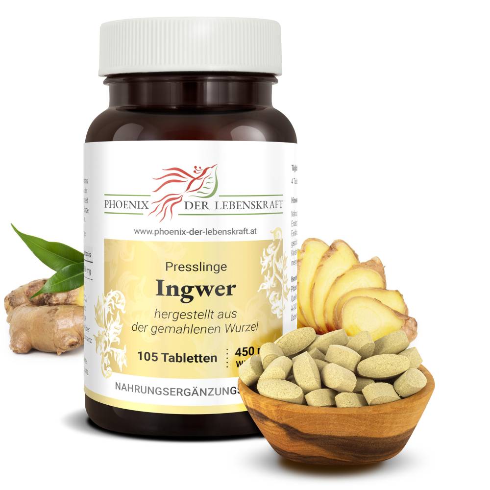 Ingwer (Zingiber officinale) - Tabletten, 450 mg Wirkstoff